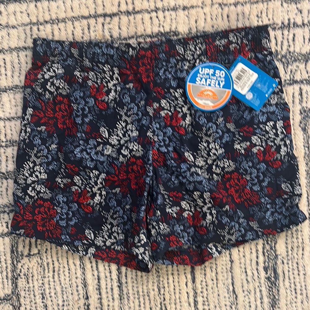 Floral Navy and Red Women's Shorts